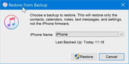 restore backup data,how to restore backup data for iphone using windows10